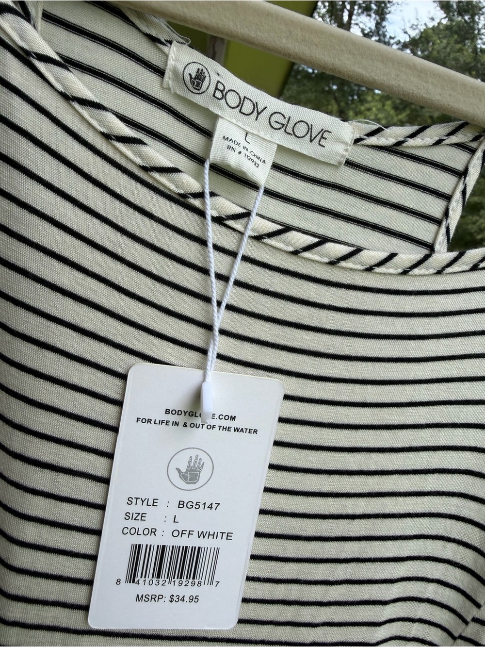 Body Glove Women's Black & White Striped Skater Dress Skirt - Picture 2 of 6